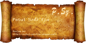 Petul Szófia névjegykártya